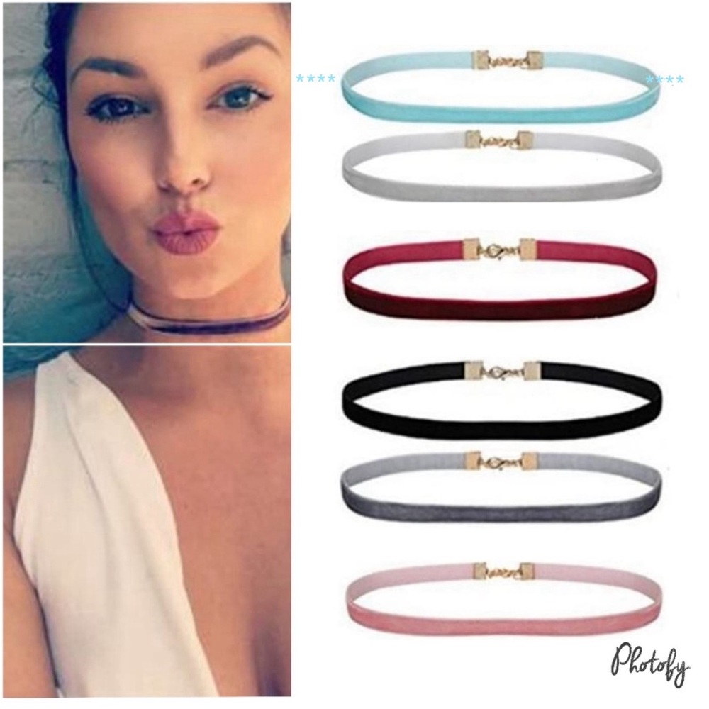 Teal Velvet Choker Necklace